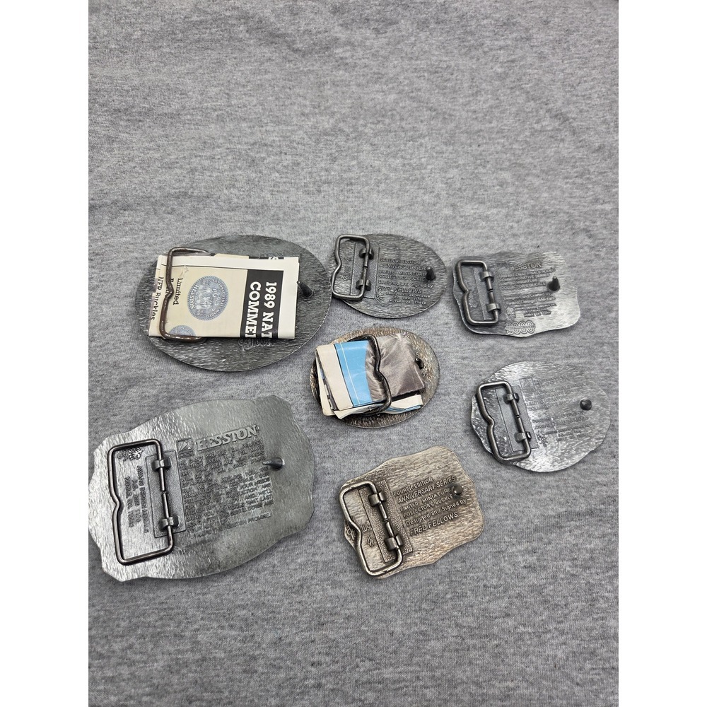 Lot of 7 National Finals Rodeo Belt Buckles 1986 1988 1989 1999 Hesston NFR - Picture 6 of 13
